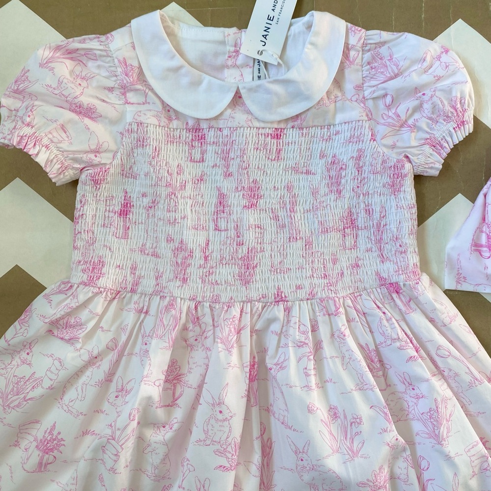 Janie and Jack bunny dress & Headband - Picture 2 of 6